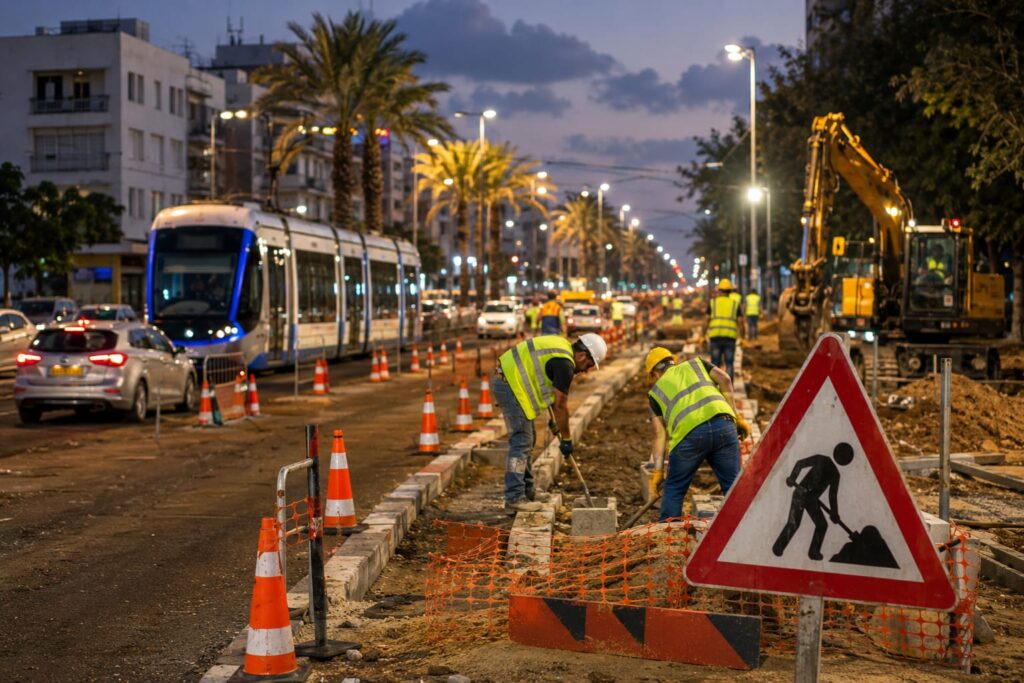 עבודות תשתית ברחובות במסגרת פרויקט מטרונית הקו הכחול והחלפת קווי מים, ביוב וניקוז. הנהגים מתבקשים להיערך לחסימות, צמצום נתיבים ושינויים בתחבורה הציבורית