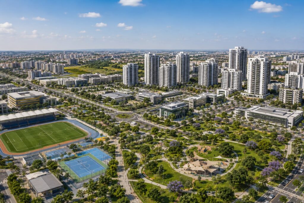 הדמיית התחדשות עירונית באור יהודה, על רקע הפקדת תוכניות השכונות הדרומיות ורובע “רבין מערב” בוותמ״ל.