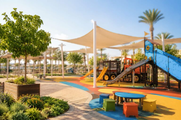 המרחב החדש “בוסתן השוק” ו”גן מנדרמן” בפארק הטרמינל באילת, לאחר חנוכתו לציבור בתרומת משפחת ציגלר