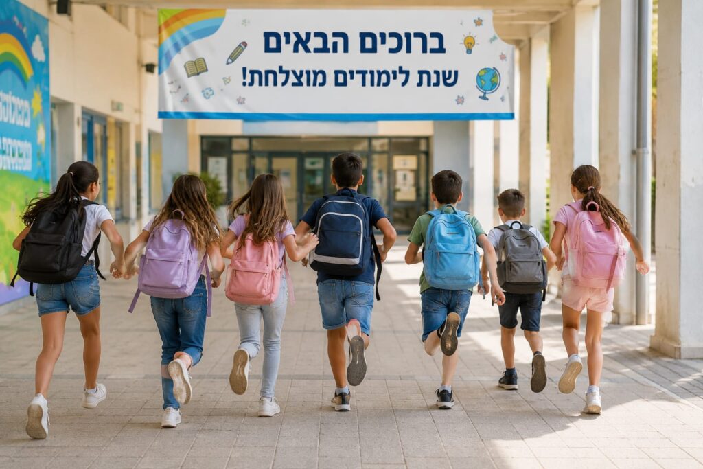 רקע בית ספר עירוני לקראת פתיחת שנת הלימודים החדשה