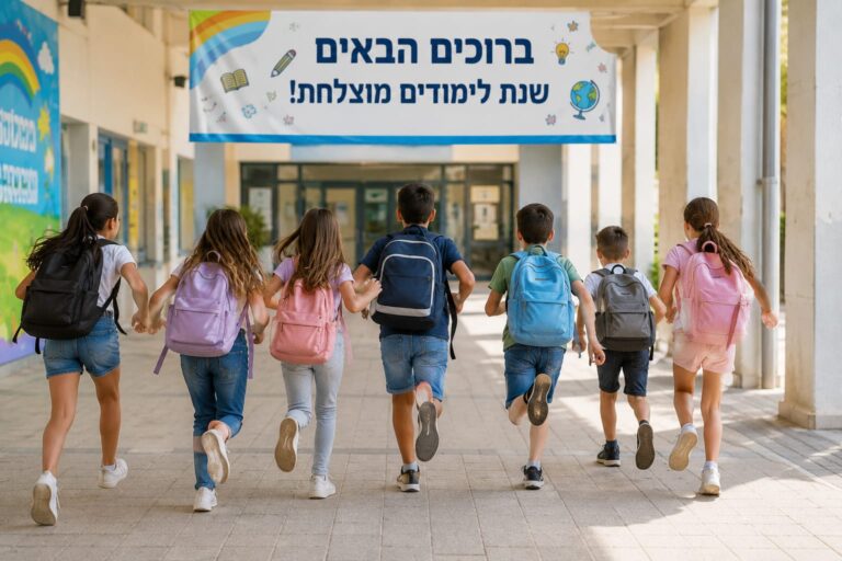 רקע בית ספר עירוני לקראת פתיחת שנת הלימודים החדשה