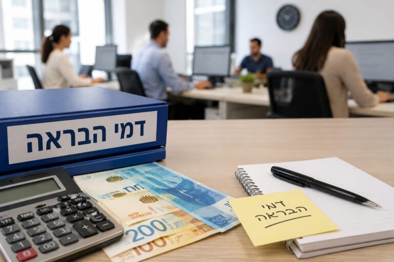 עובדים במשרד ובסביבת עבודה מודרנית, על רקע ההודעה על העלאת תעריף דמי ההבראה במשק