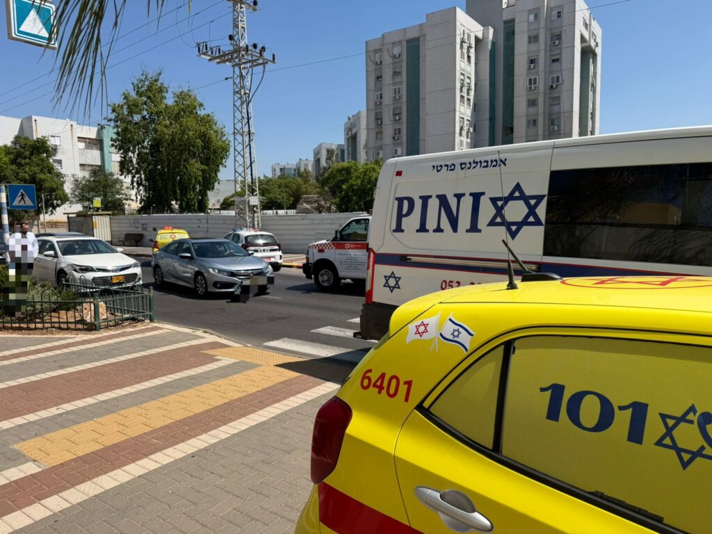 זירת תאונת הדרכים ברחוב רש״י פינת הרא״ש באשדוד