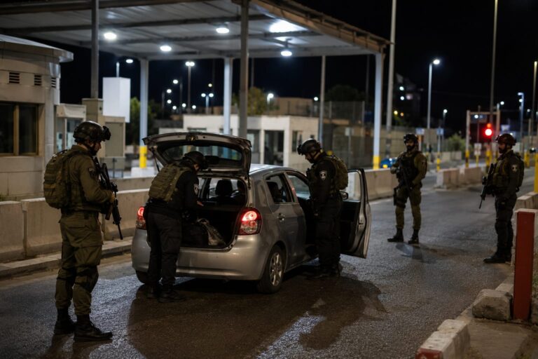 כוחות הביטחון מבצעים בידוק לרכב במעבר בית"ר במסגרת פעילות ביטחונית