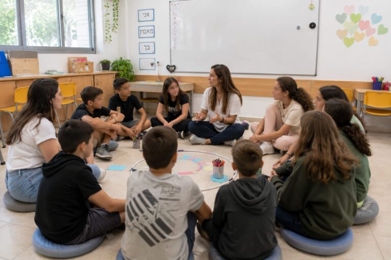 תלמידים וצוותי חינוך משתתפים בפעילות במסגרת תוכנית הלמידה הרגשית חברתית בבתי הספר בגני תקווה