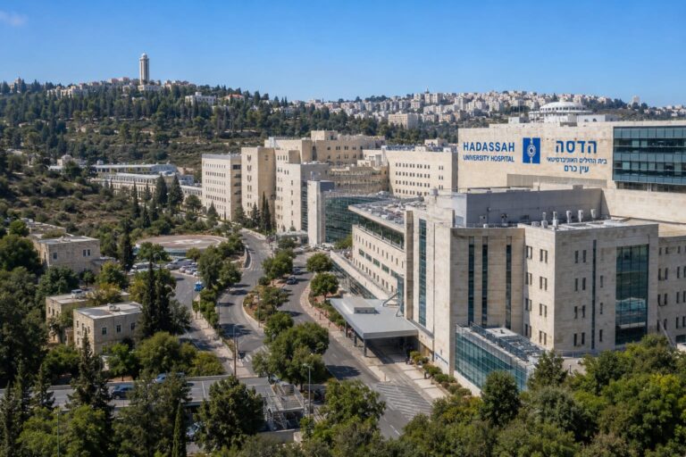 מתחם בית החולים הדסה עין כרם בירושלים, שצפוי לעבור הרחבה משמעותית במסגרת תוכנית חדשה
