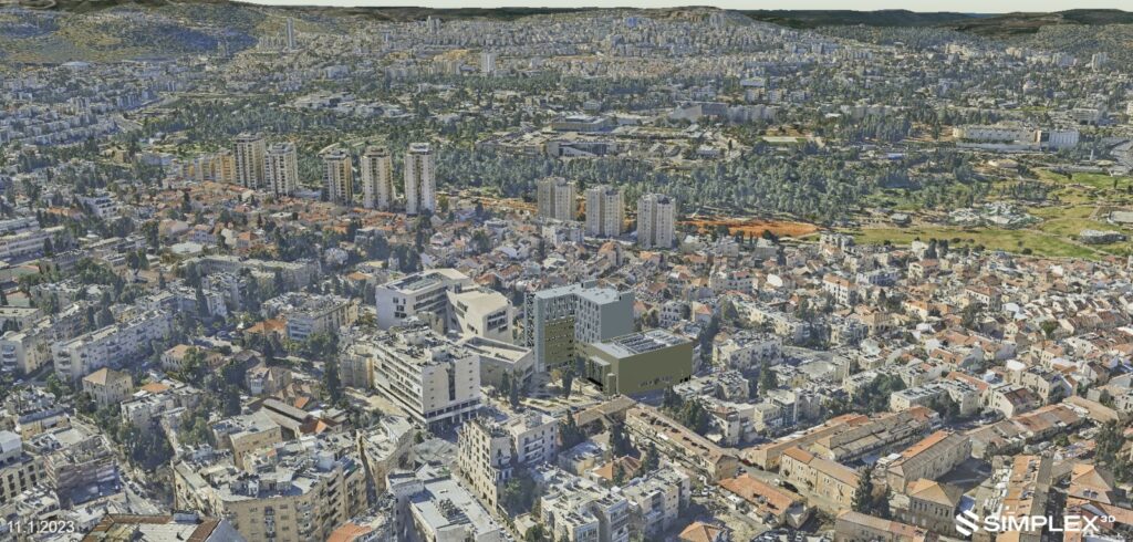 הדמיה של מתחם הדיור החדש המתוכנן באזור בית העם והמשולש במרכז ירושלים.