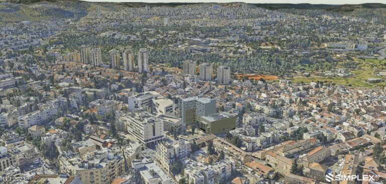 הדמיה של מתחם הדיור החדש המתוכנן באזור בית העם והמשולש במרכז ירושלים.