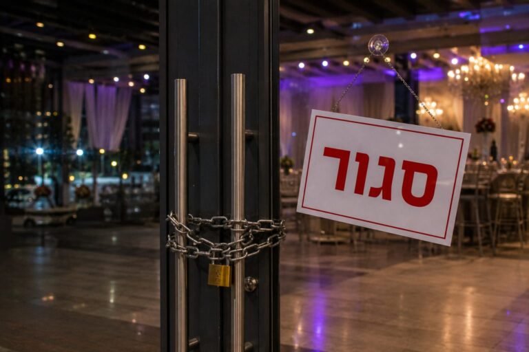 צו הסגירה המנהלי שהוצא לאולם האירועים באשדוד בעקבות חקירת המשטרה