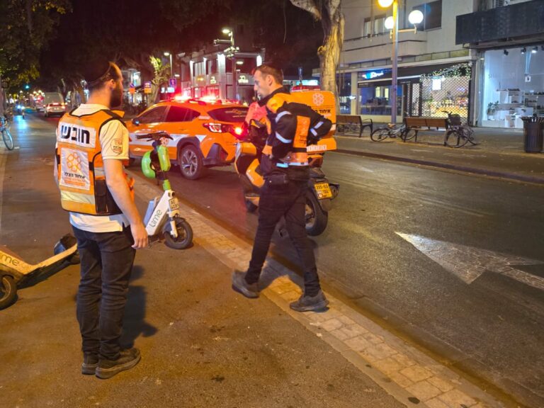 זירת התאונה ברחוב דיזנגוף בתל אביב