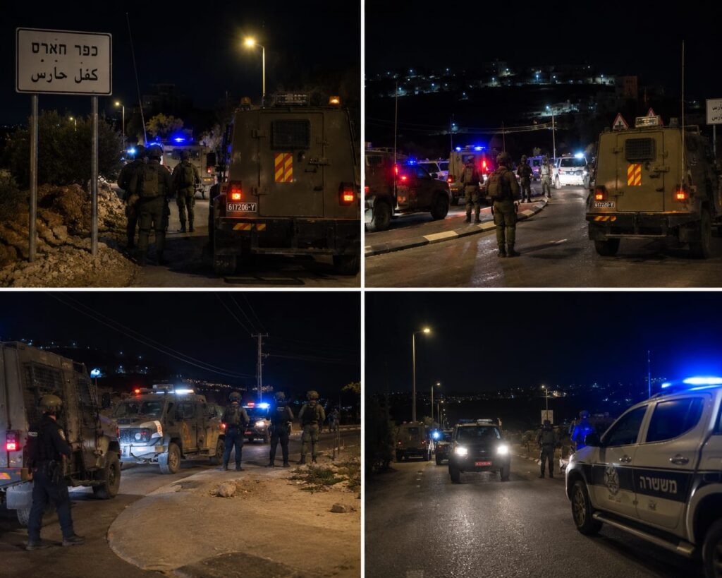 ילום כוחות צה״ל, מג״ב והמשטרה בכניסה לכפר חארס