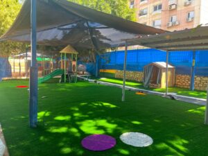 עבודות השיפוץ המתבצעות באחד ממוסדות החינוך ברמלה במהלך חופשת הקיץ